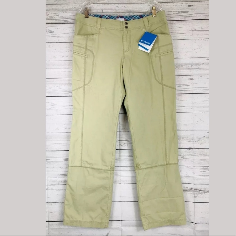 COLUMBIA Sandy Mile Lined Beige Pants Roll-Tab cargo